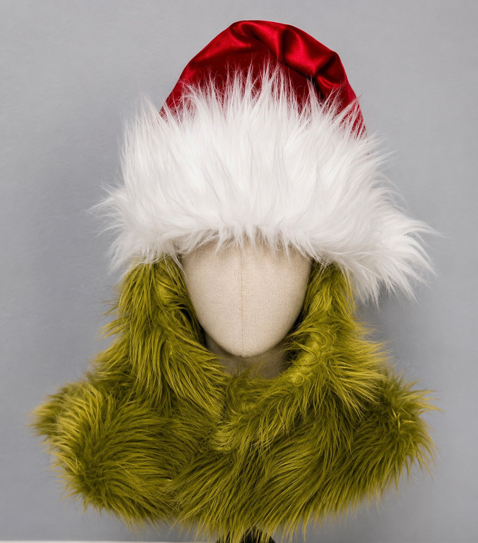 Thumbnail: Premium Grinch Inspired Faux Fur Hood front view