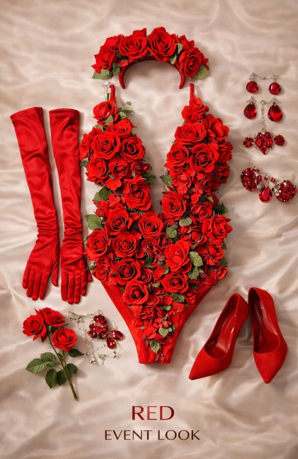 Miniaturbild: Red Rose Showgirl Costume for Valentine’s Day Events and Performers