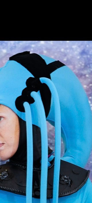 Miniaturbild: Blue Alien Hood Headpiece with Integrated Hood – Diva Opera Style S