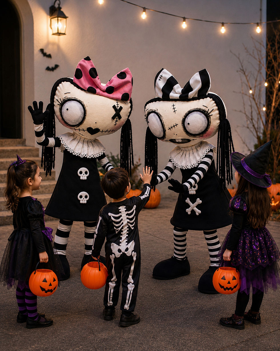 Thumbnail: Cute Gothic Halloween Doll Mascot Costume