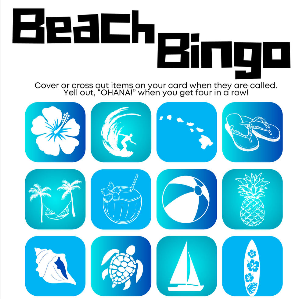 Thumbnail: Sample page of a Beach Bingo game