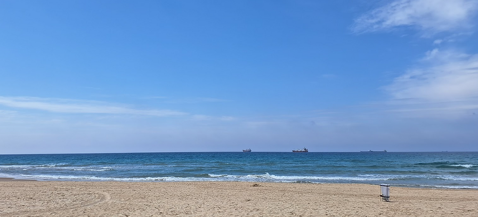Ashdod Beach Ships leaving Port