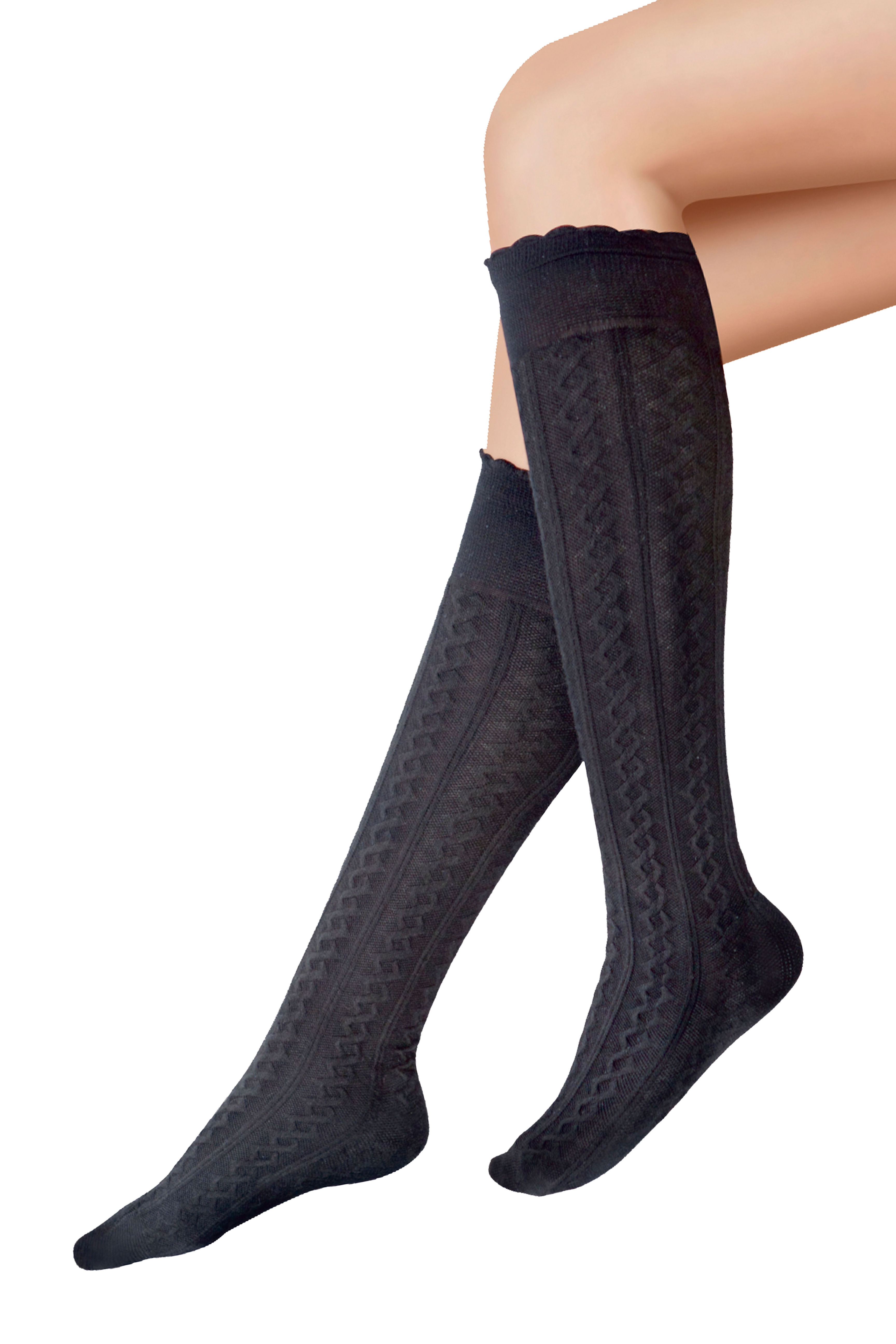 Leamel Bamboo Soft Knee Highs 200 Denier Comfortable Black One Size Opaque Socks