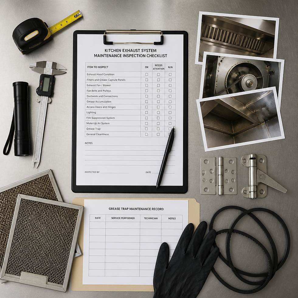 Fall kitchen maintenance checklist and inspection tools for restaurant exhaust system compliance
