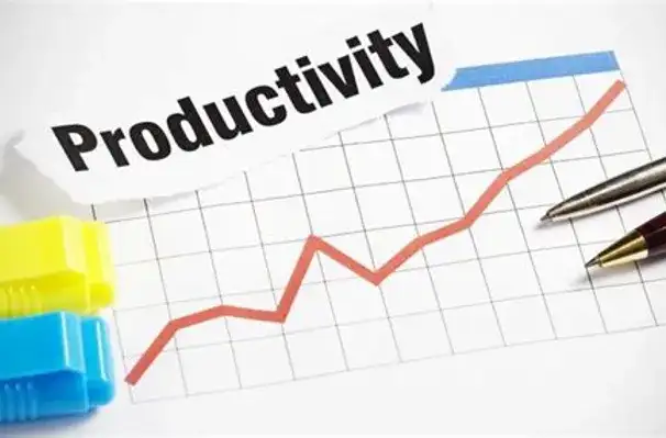 picture of line graph with the word PRODUCTIVITY on it