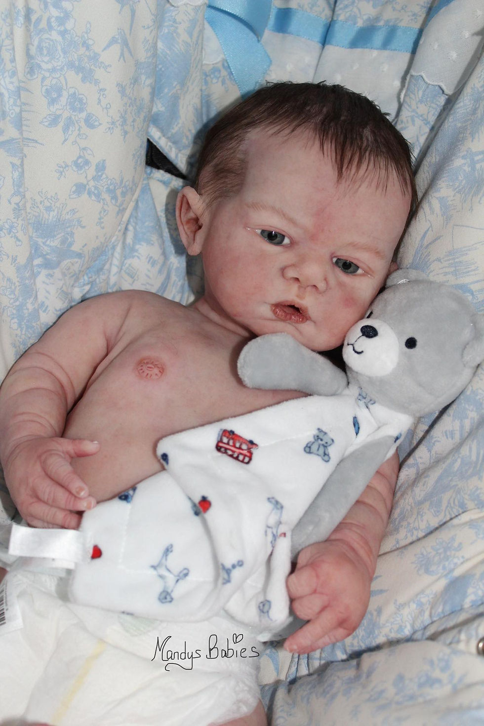 Thumbnail: FINISHED Silicone Full Body baby **Painted and rooted baby boy**