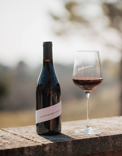 Bouteille et verre de Fruit Sauvage du Clos de Caveau