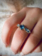 Blue sapphire ring in yellow gold, handmade by Jewel Sisters Australia