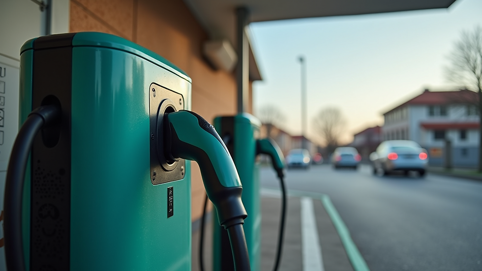 Eye-level view of a charging station for electric vehicles