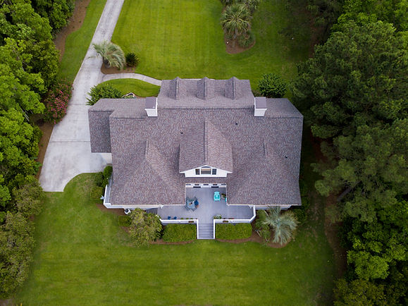 Aerial view of a house, Hammerhouse Construction
