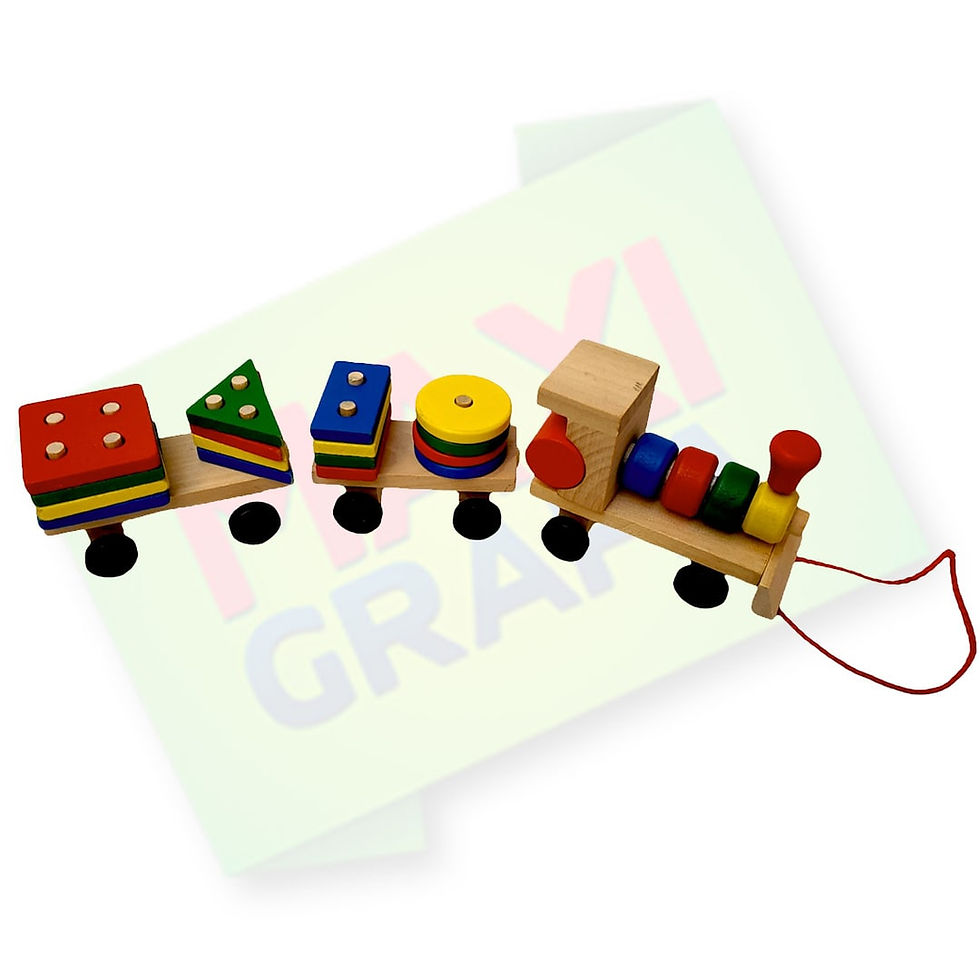 Miniatura: Tren didáctico de madera caja naranja 30 x 6 x 8 cm ZJ-0994