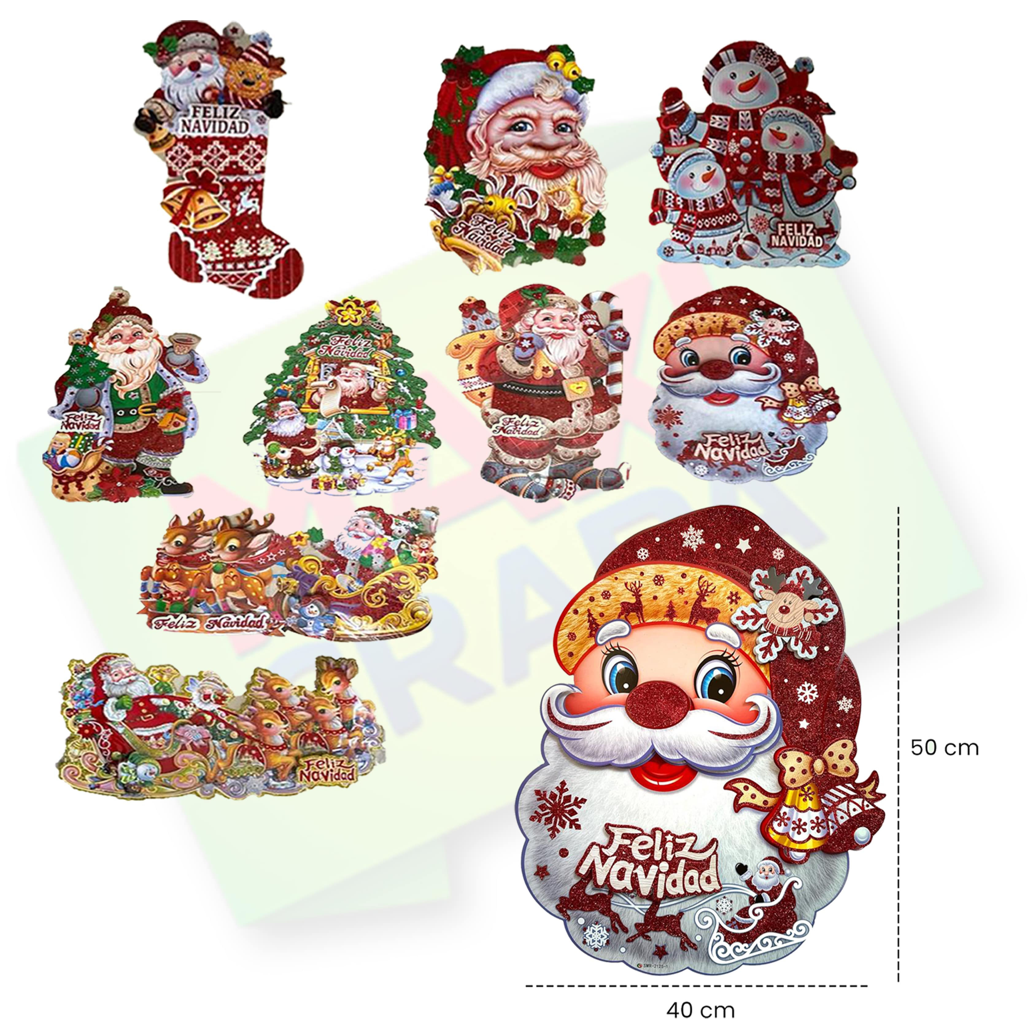 Adorno navidad grande wd-1027a-1 , 50 x 40 cm pieza