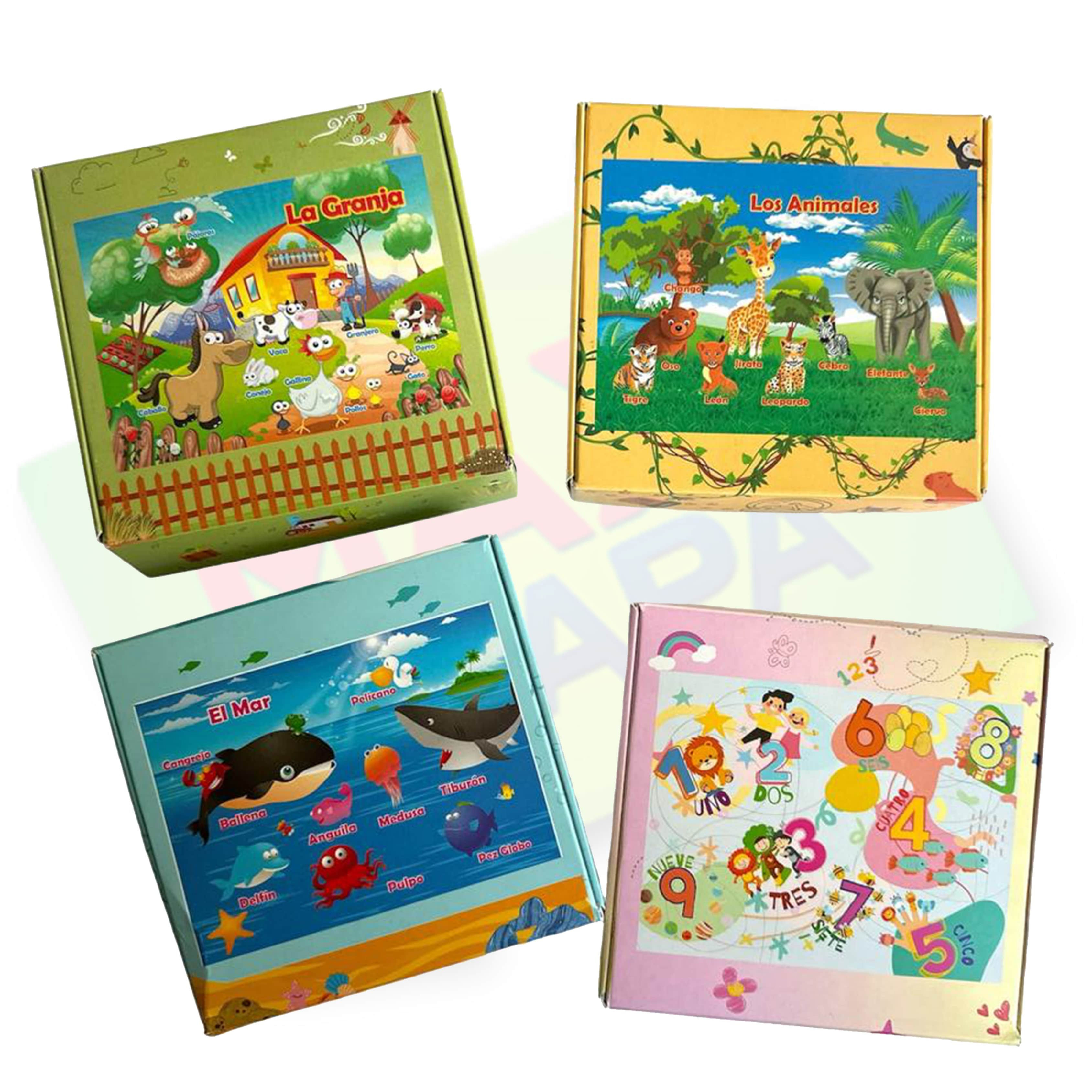 Rompecabezas de cartón de 50 pzas en caja modelos