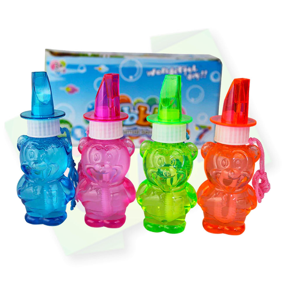Miniatura: Burbujas animalitos con silbato, caja con 24 pzas MJ2257