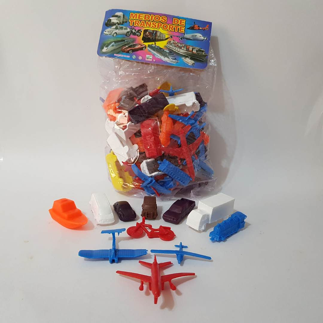 Maqueta medios de transporte bolsa con 100pzas