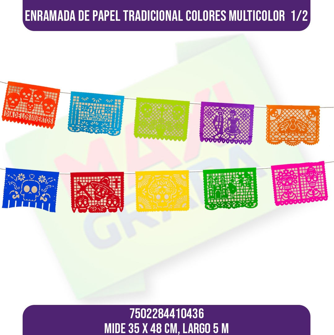 Enramada papel muertos 1/2 multicolor