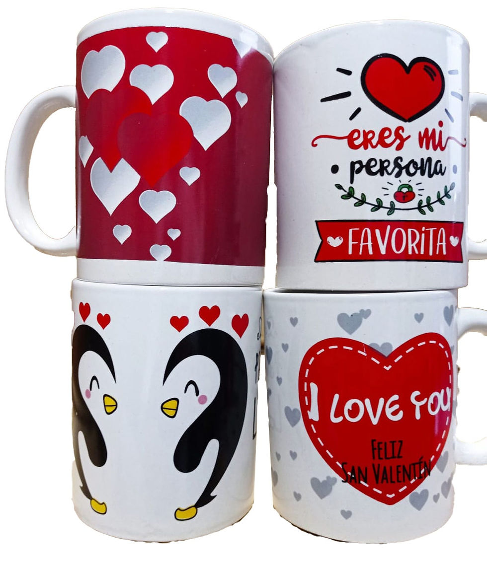 Taza decorada día del amor