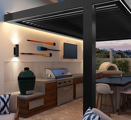 Louvered Pergola with different color finishes