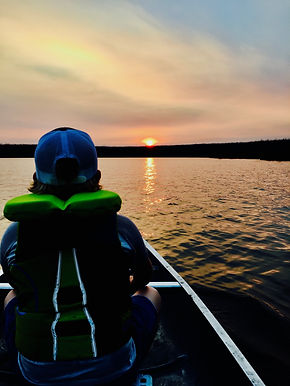 sunset from canoe