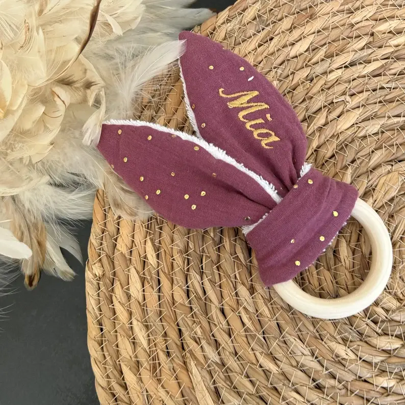 Hochet bébé personnalisable, Anneau de dentition