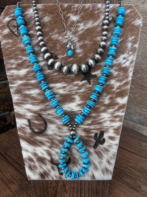 Thumbnail: Turquoise and Sterling Lariat Necklace