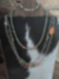Thumbnail: Orange Spiny and Turquoise Necklace
