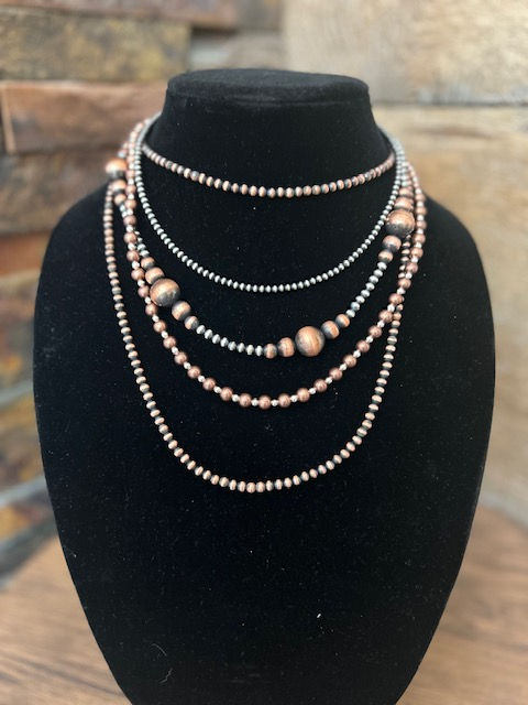 Thumbnail: Copper and Sterling Pearl Necklace