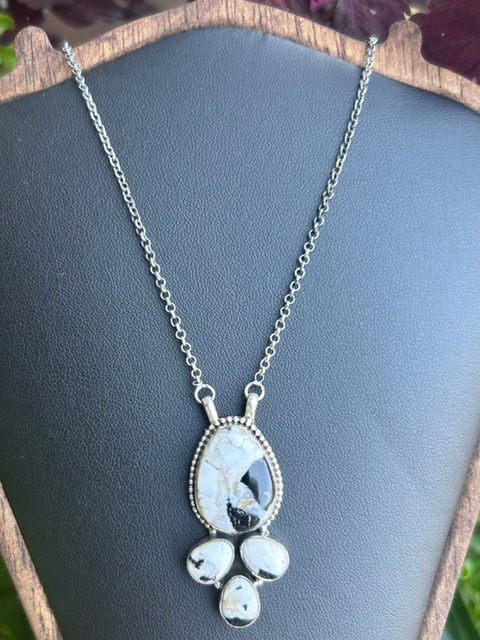White Buffalo Cluster Necklace