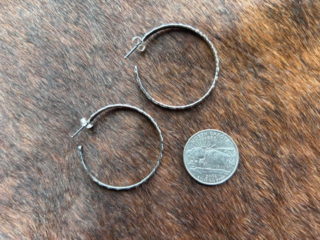 Thumbnail: Sterling Silver Hoop Earrings
