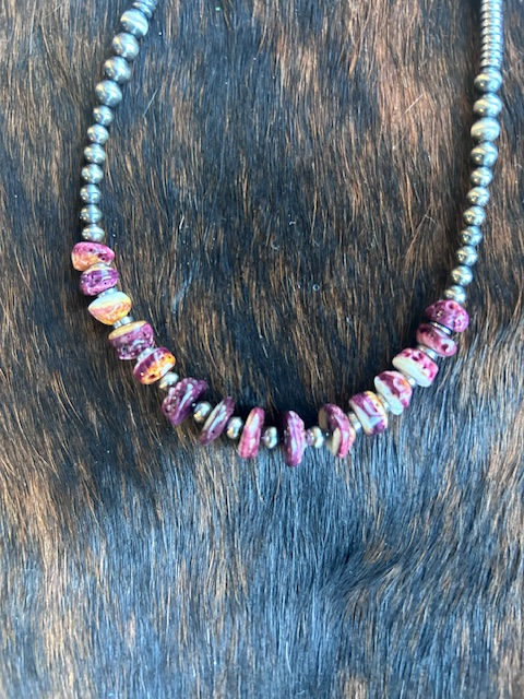 Thumbnail: Purple Spiny and Sterling Necklace