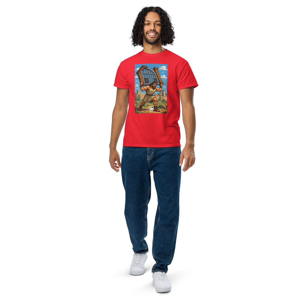 Thumbnail: Samson carrying city gates | DryBlend® t-shirts