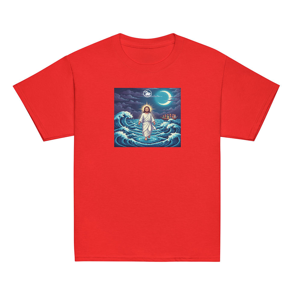 Thumbnail: Jesus Walking on Water Unisex Kids Classic T-shirt