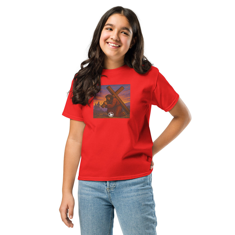 Thumbnail: Jesus Carrying the Cross | Unisex Kids Classic T-shirt
