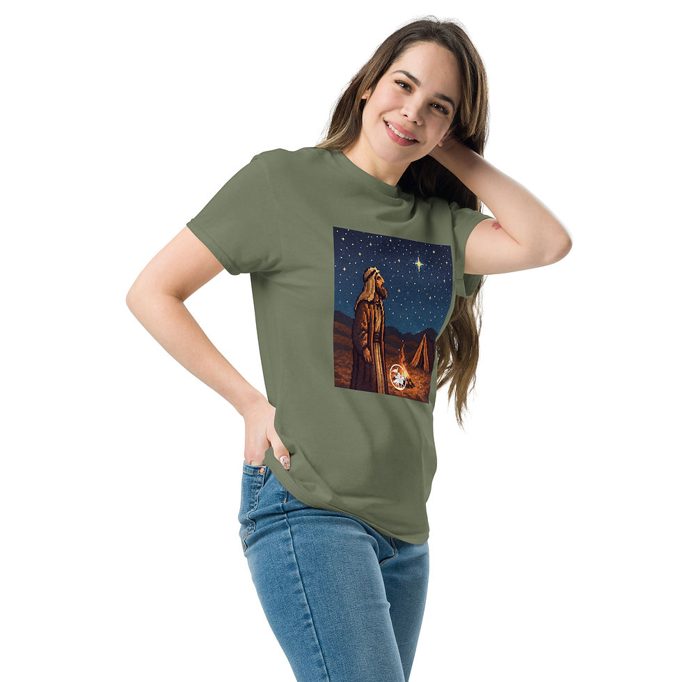Thumbnail: Abraham looking at starry night sky | Unisex Classic T-shirt