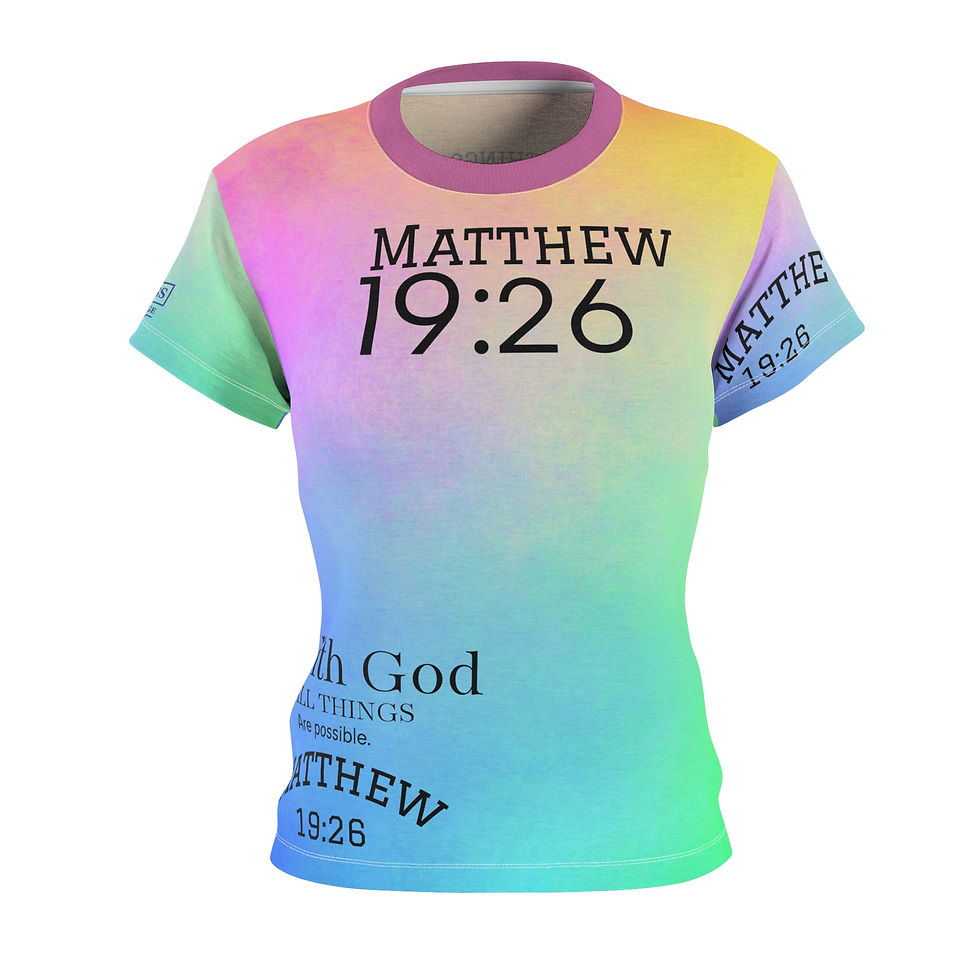 Colorful Matthew 19:26 T-shirt, 