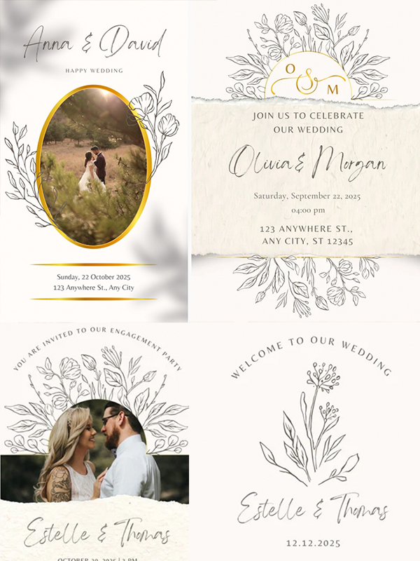 Elegant Wedding — Soft beige, ivory and gold florals for timeless, refined wedding designs.