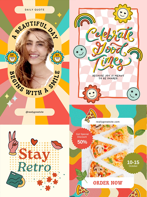 Retro Funky & Groovy — Colorful 70s and 80s groovy tees, stickers, posts and planners