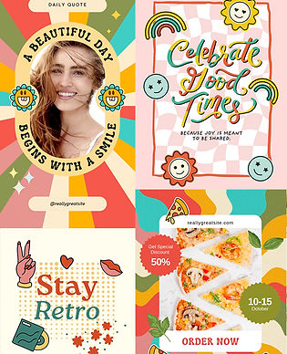 Retro Funky & Groovy — Colorful 70s and 80s groovy tees, stickers, posts and planners