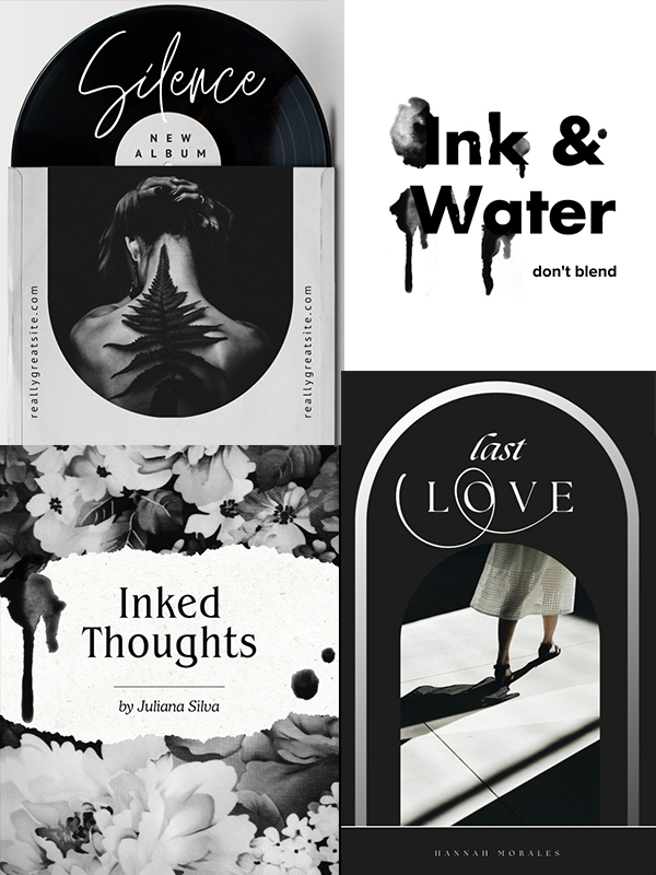 Black & White Monochrome — Monochrome quotes, logos, fashion posts and business designs
