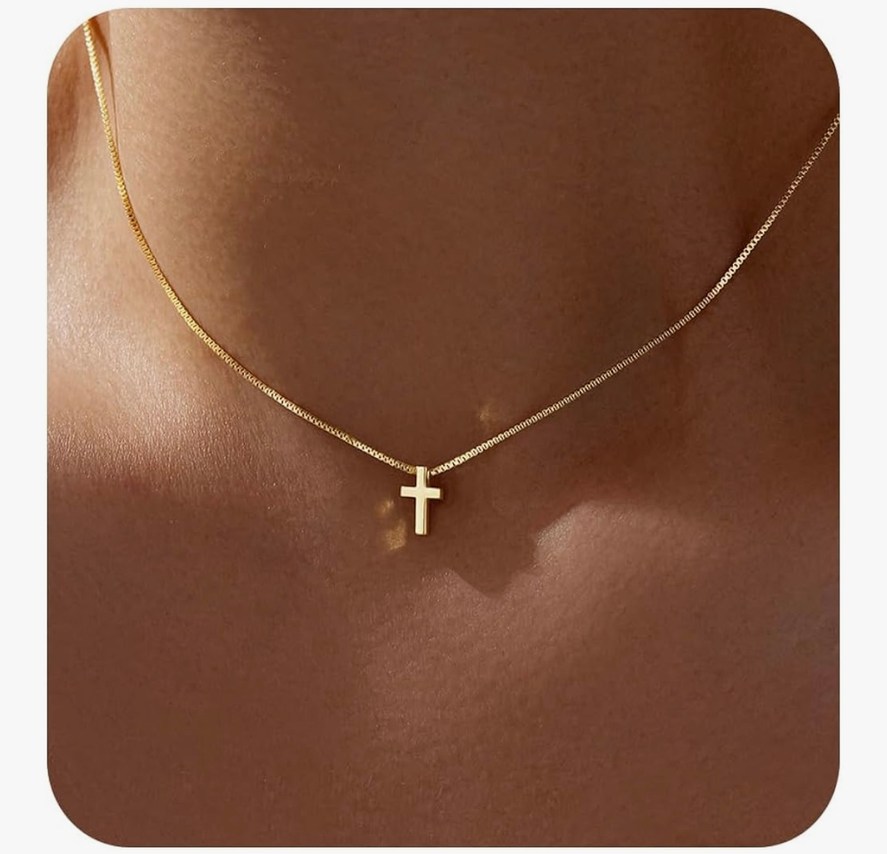 Cross Necklace for Women Girls, Dainty 14K Gold Silver Plated Cross Choker Penda