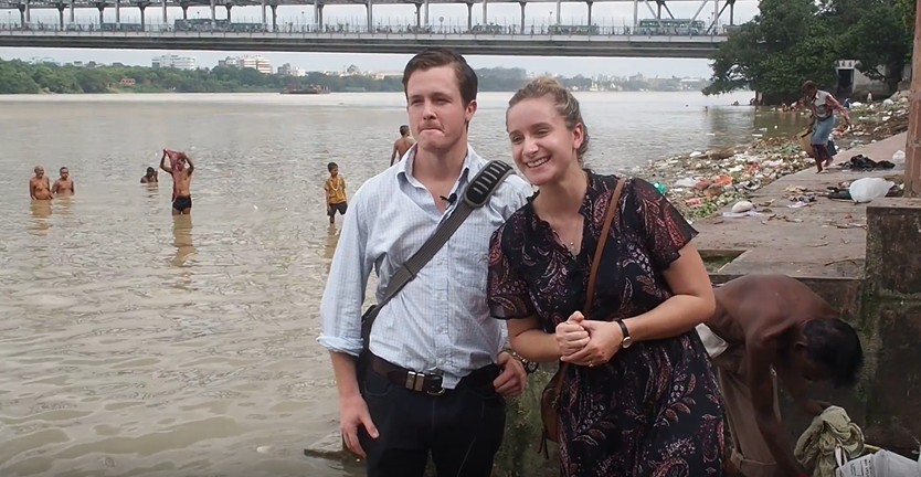 Lochie Burke & Pauline at Mullick Ghat, Kolkata
