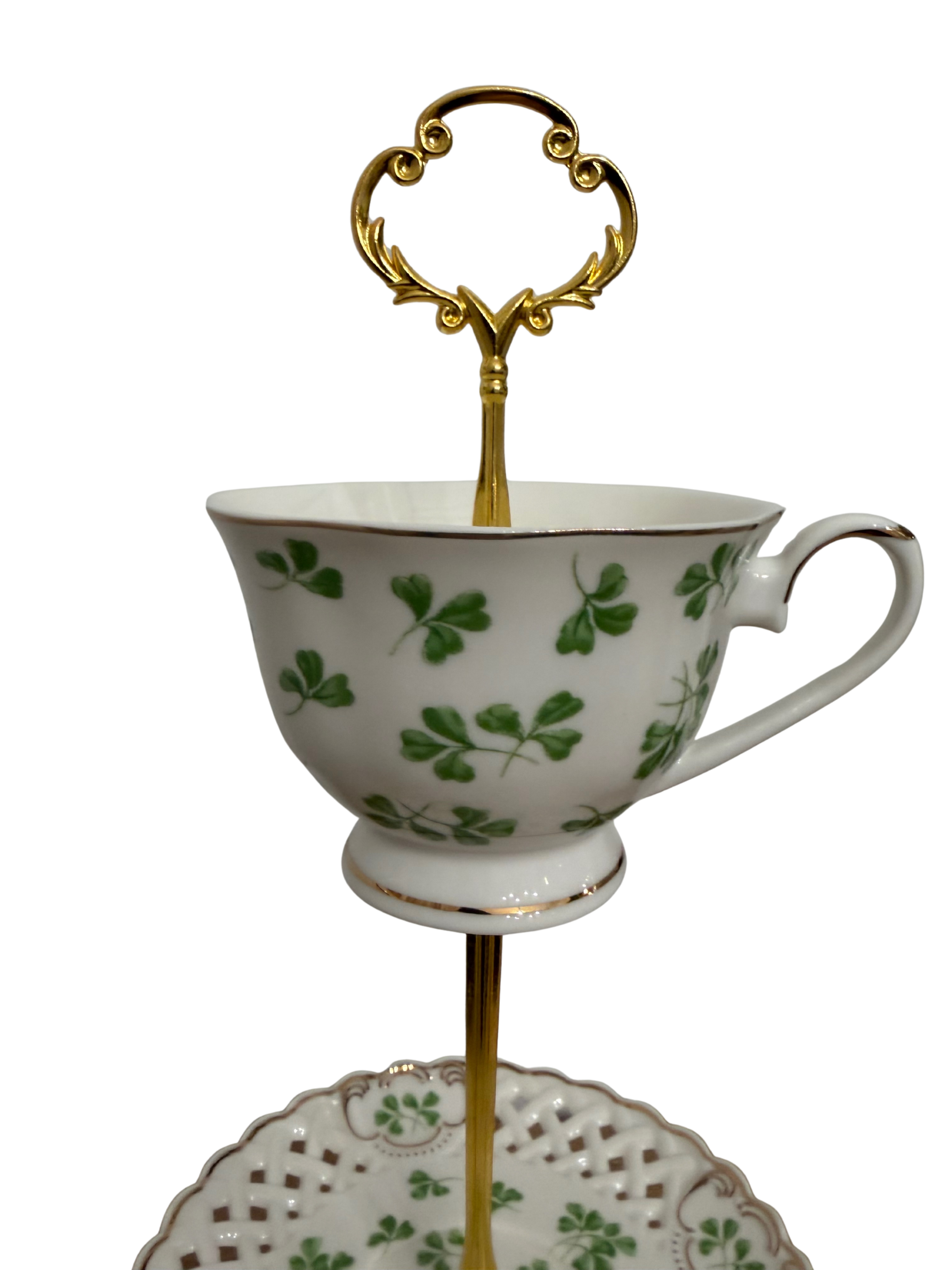 Shamrock Tiered Dessert Stand - St. Patrick's Day Platter