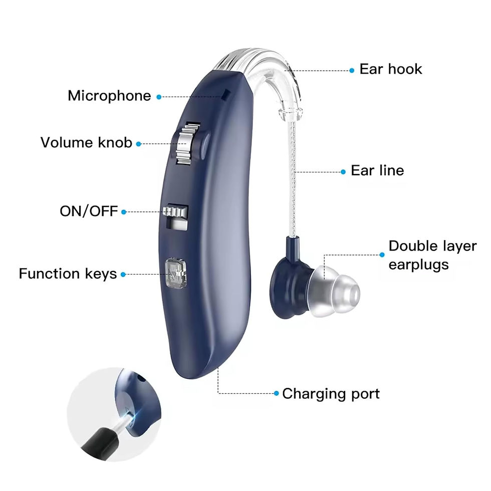 Thumbnail: Aika BTE Digital Hearing Aid Machine with Active Noise Cancellation Both Ear