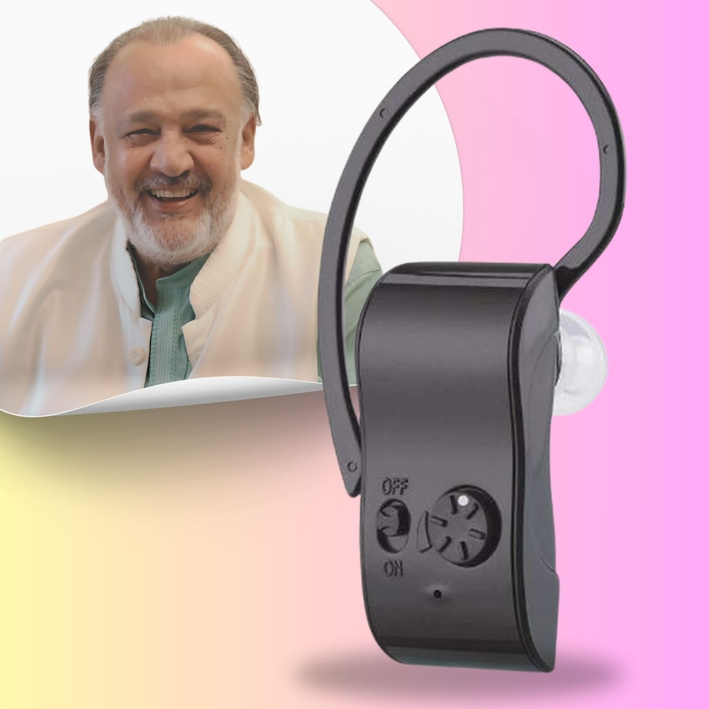 A155 Bluetooth Style Digital Rechargeable Hearing Aid Machine for Old Age (Black