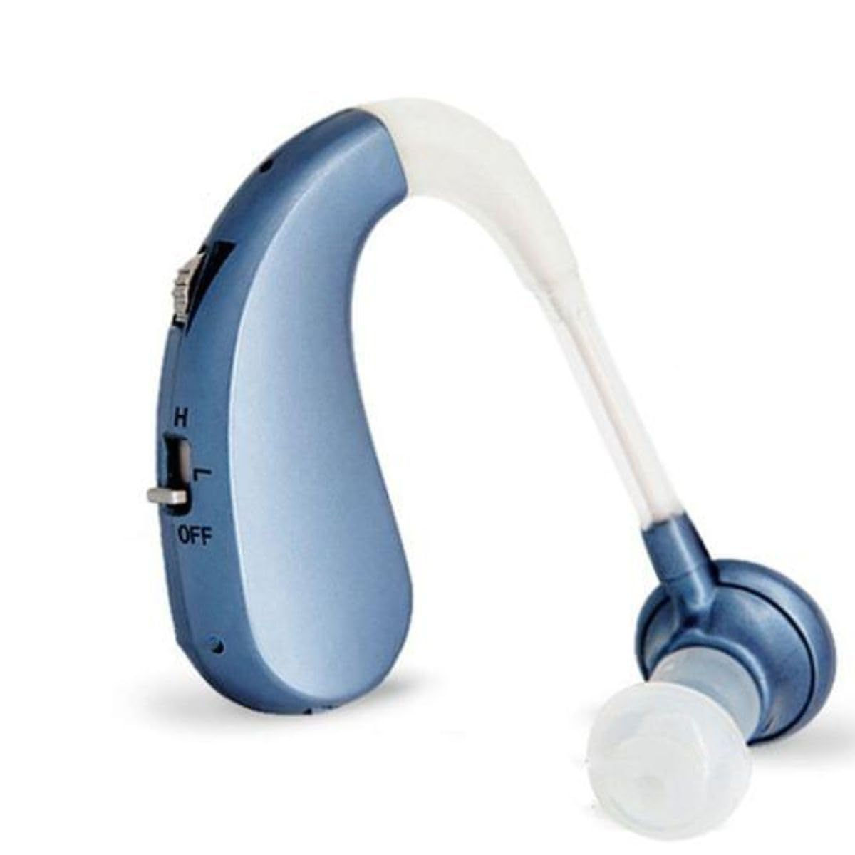 Behind the Ear Digital Hearing Aid Machine in Blue Color With Soft Ear Buds
