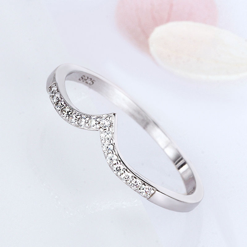Miniatura: Anel Feminino Prata 925 Ajustável com Zircônias Brilhantes