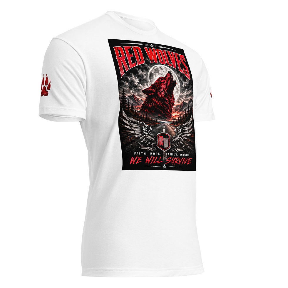Thumbnail: Red Wolves We Will Survive Unisex Fitted T-Shirt - Next Level 6210