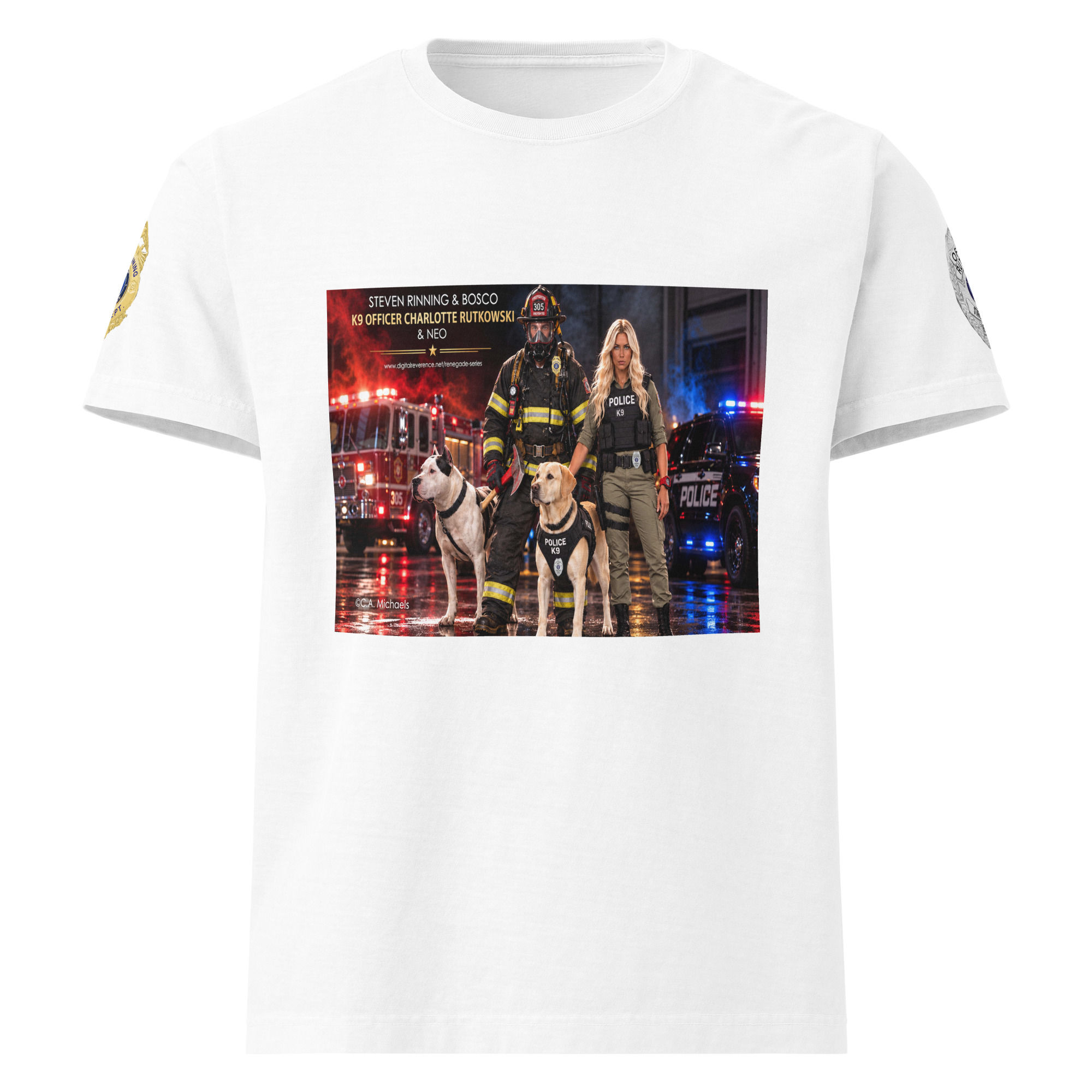 Steven and Charlotte first responders Unisex oversized t-shirt
