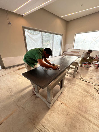 Attention to detail ongoing work at Residence at Embassy Grove Bengaluru - Award winning residential interior design and construction by Melange Interiors Bengaluru