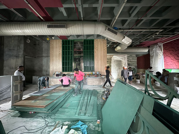 Restaurant Interiors - Ongoing work at Toscano Orion Mall Bengaluru - Restaurants and Hospitality interior design and construction by Melange Interiors Bengaluru